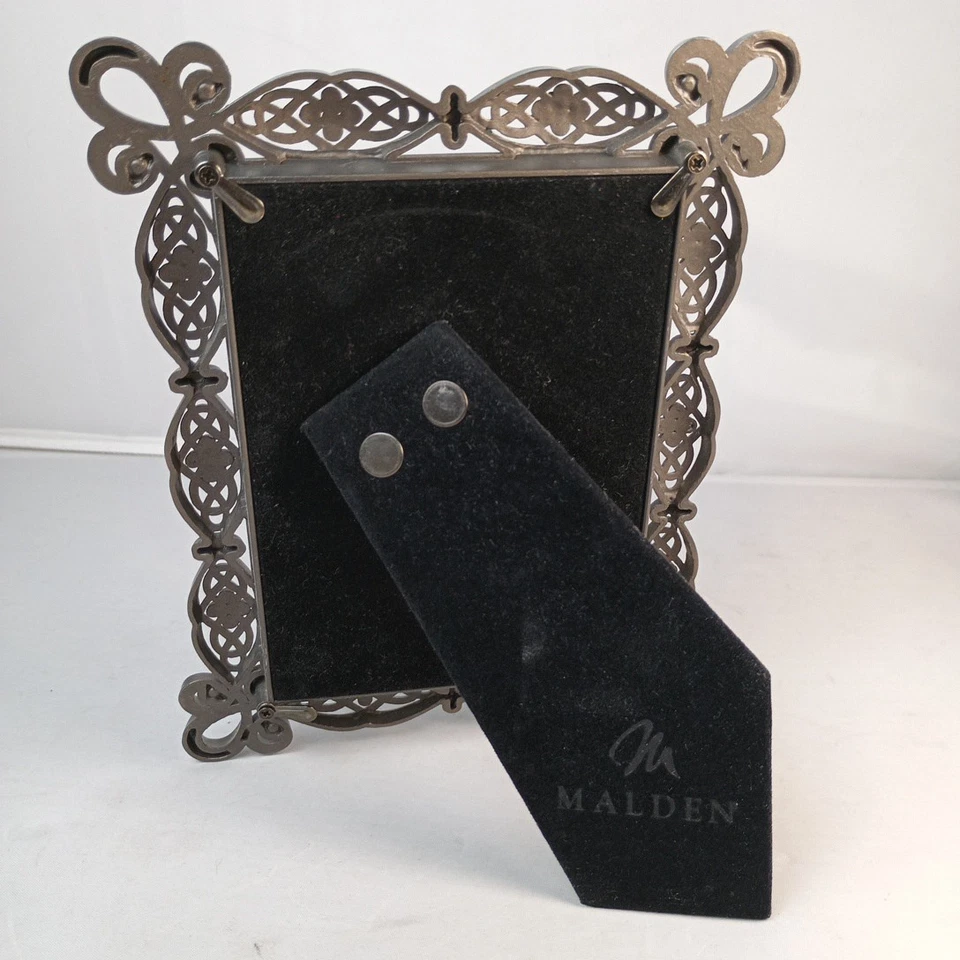 Malden Jeweled Picture Frame 3.5X5 Pewter colored decorated frame with glass jwl - Image 4 of 4