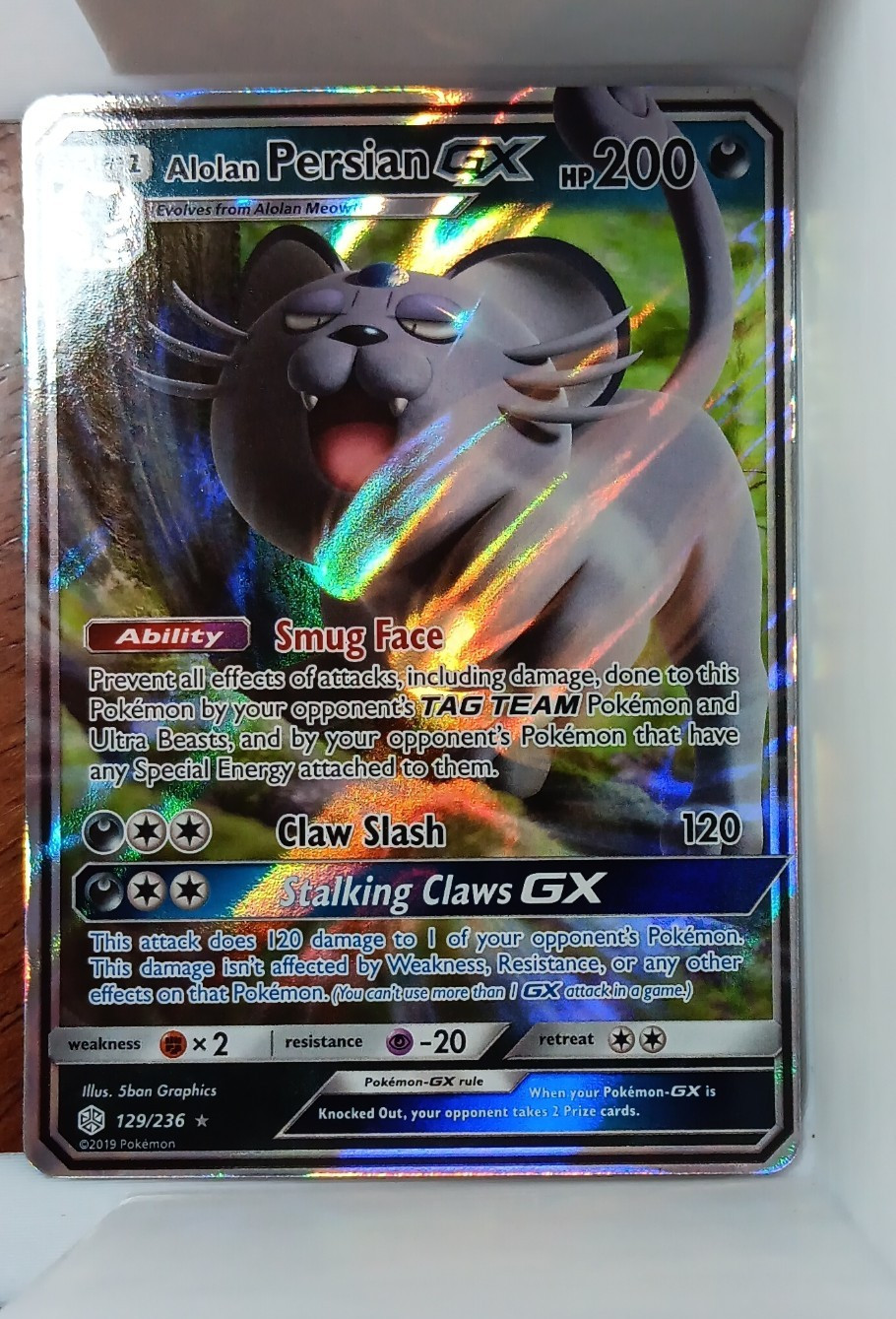 Alolan Persian GX 129/236 Sm-Cosmic Eclipse Ultra Rare Holo 2019 200 HP Pokémon…