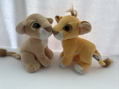 Mattel Disney 1993 Vintage Lion King Simba and Nala Kissing Plush Set Magnetic