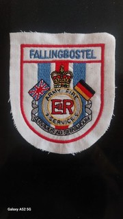 Feuerwehr Ärmelabzeichen Fallingbostel eng. Militärfeuerwehr selten