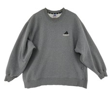 Vtg Adidas Sweatshirt sz L Men Gray Embroidered Logo Pullover 90s Streetwear