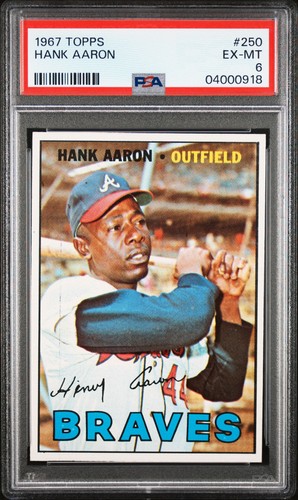 1967 Topps Hank Aaron #250 PSA 6 HOF GOAT Centered