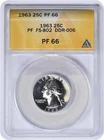 1963 Washington Silver Quarter DDR FS-802 PF66 ANACS