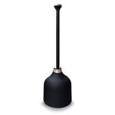 Designer Series Decorative Toilet Plunger and Holder in Black and Brushed Nickel