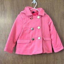 Baby GAP Pink Double Breasted Pea Coat with Hood