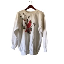 Vintage Cardinal Bird Graphic Crewneck Sweatshirt XL