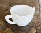Vintage Jeannette Glass Co. Cube Cubist Milk Depression Era Sugar Bowl 30s 40s