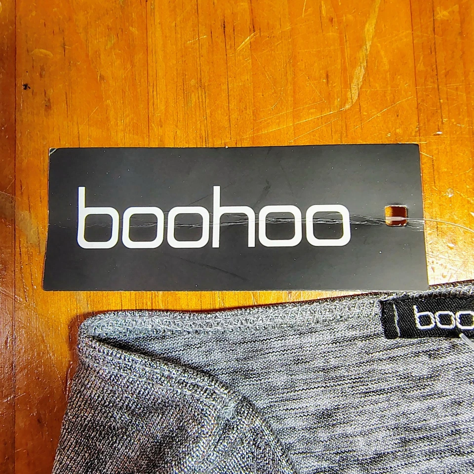 Boohoo Bella металлический узел спереди Бандо боди серебро США 2 y2k twee - Изображение 3 из 4