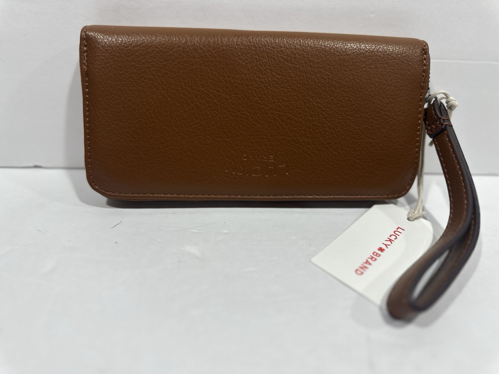 Lucky Brand Womens Honey Tan Leather Zip Around Wallet