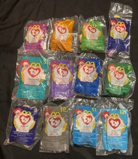 1998 - McDonalds - TY Teenie Beanie Babies Happy Meal Toys - Complete Set Of 12