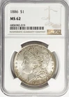 1886 $1 Morgan Silver Dollar MS62 NGC Uncirculated Philadelphia