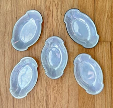 Antique Opalescent Lustreware Celery Salt Cellars, Germany, Set of 5, Lavender