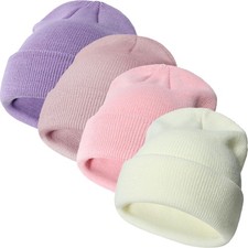 4 Packs Baby Toddler Winter Hats Infant Boys Girls Beanie Soft Knitted Hat Se...