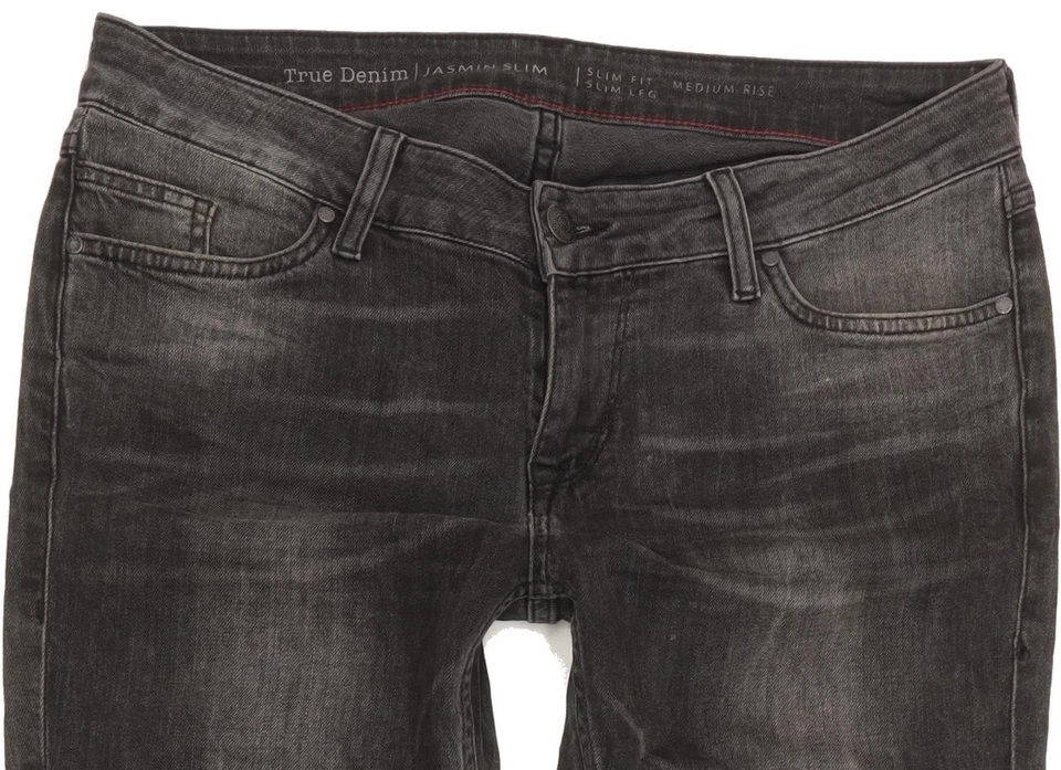 Pantalones de mezclilla elásticos ajustados rectos carbón Mustang Jasmin para mujer W31 L32 (94380) Foto 3 de 4