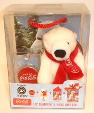 2006 Boyds Bears Coca-Cola Polar Bear LIL' SUMPTIN' Plush 3-Piece Set New In Box