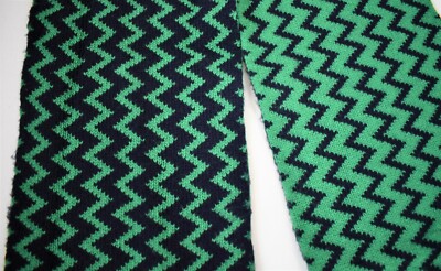 ?️ Authentic GUCCI Green Navy ZIGZAG 100% WOOL Knit SCARF  display picture 2