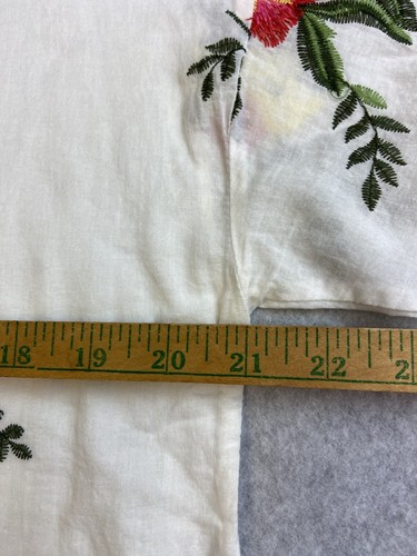 Zara Womens Top Blouse Size Small White Embroidered Flower Casual Beach Boho - Picture 6 of 10