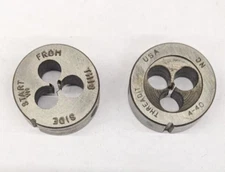 2 Threadit 4-40 NC Round Dies 1" OD Solid Die CS Carbon Steel USA