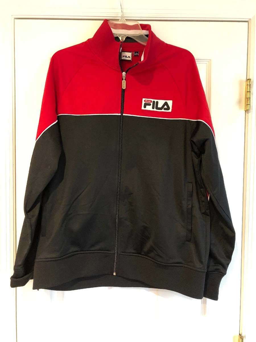 Fila Italia Sport Men s Jacket Red Black Large EUC eBay
