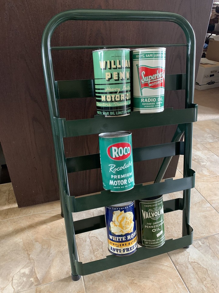 Oil Can Racks Vintage Oil Can Rack Service Station Island Oil Rack | eBay