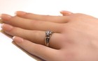 14K White gold round .91ct diamond natural engagement ring 5.2g estate antique — photo 9