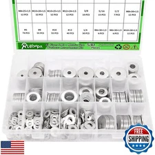 Ruibapa 530Pcs Fender Washers for Screws and Bolts, 23 Sizes SAE + Metric Fla
