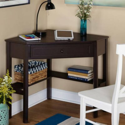Espresso Wooden Corner Desk Laptop Writing Table Student Home Office Furniture