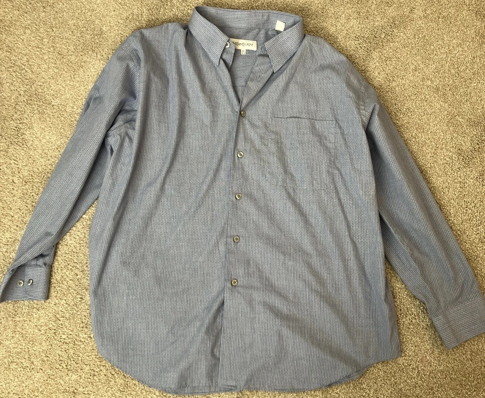 SAINT LAURENT (YSL) Camicia da uomo Yves Saint Laurent abito abbottonato taglia 17 5 32 33