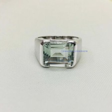 Natural Green Amethyst Gemstone with 925 Sterling silver Ring For Men's 980