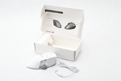 New Contour Design WHITE Perfit Mouse NonScroll Ergonomic USB PMO5-L-L Lg Left