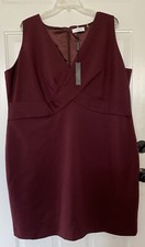 NWT Tahari Woman 22W Burgundy Julissa Sleeveless Lined Sheath Dress Polyester