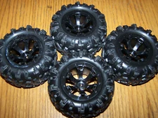 4 Traxxas 1/16 Summit Canyon AT Tires 12mm Black Geode Beadlock Wheels VXL XL2.5