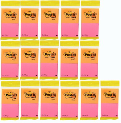 FULL CASE Post-It Haftnotizen (16 x 150 Blatt) 76 x 63,5 mm Neon Orange & Pink