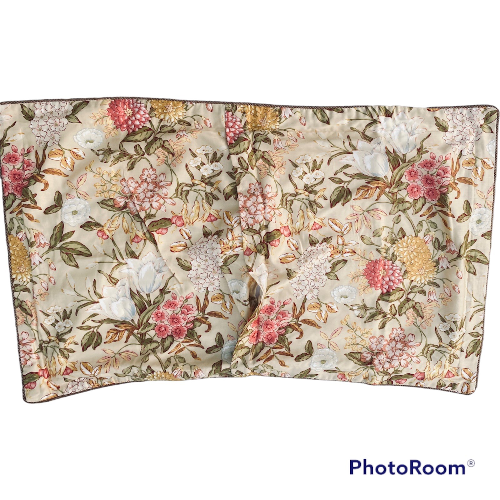 Royal Sateen Kitan King Pillow Sham Floral with Twisted Rope Trim eBay