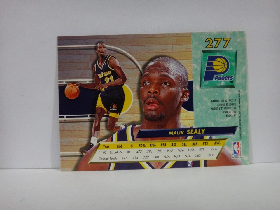 1992-93 Ultra Indiana Pacers Basketball Card #277 Malik Sealy Rookie | eBay