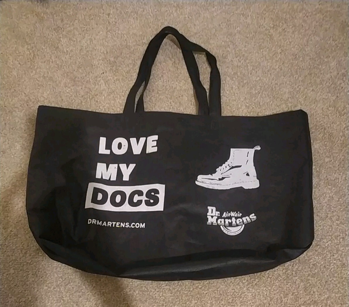 Dr Martens LOVE MY DOCS Tote Shopping Bag Black | eBay UK