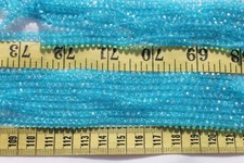 4x3mm Trans Aqua Blue Faceted Rondelle Glass Jewelry Loose Beads/98pcs