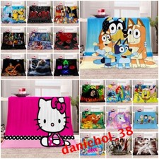 Boys Girls Cartoon Fleece Blanket Throw Sofa Warm Soft Blanket Flannel Rugs Gift