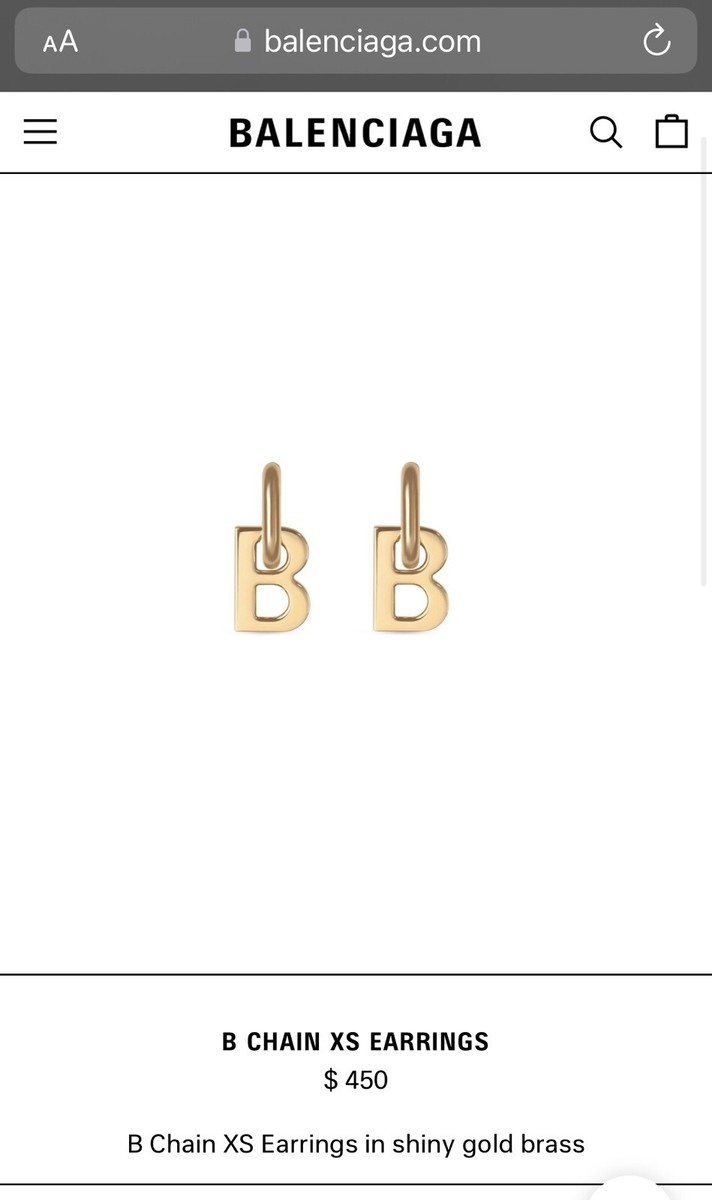 Balenciaga B chain XS earring in gold color | eBay Balenciaga B chain XS earring in gold color | eBay