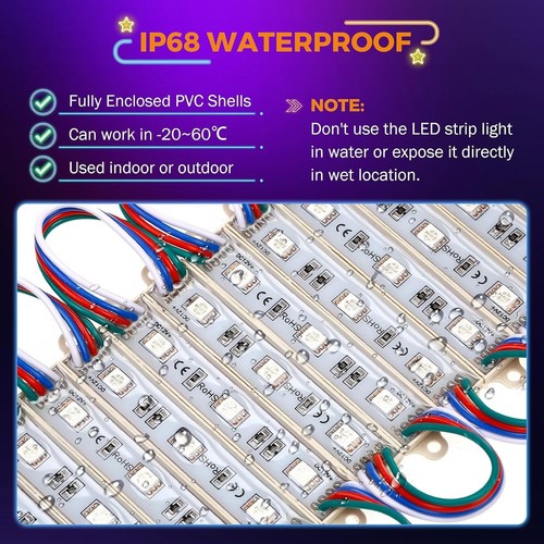 80Ft RGB Storefront LED Light Kit with Bluetooth Control & Remote - Waterproof - Picture 9 of 11