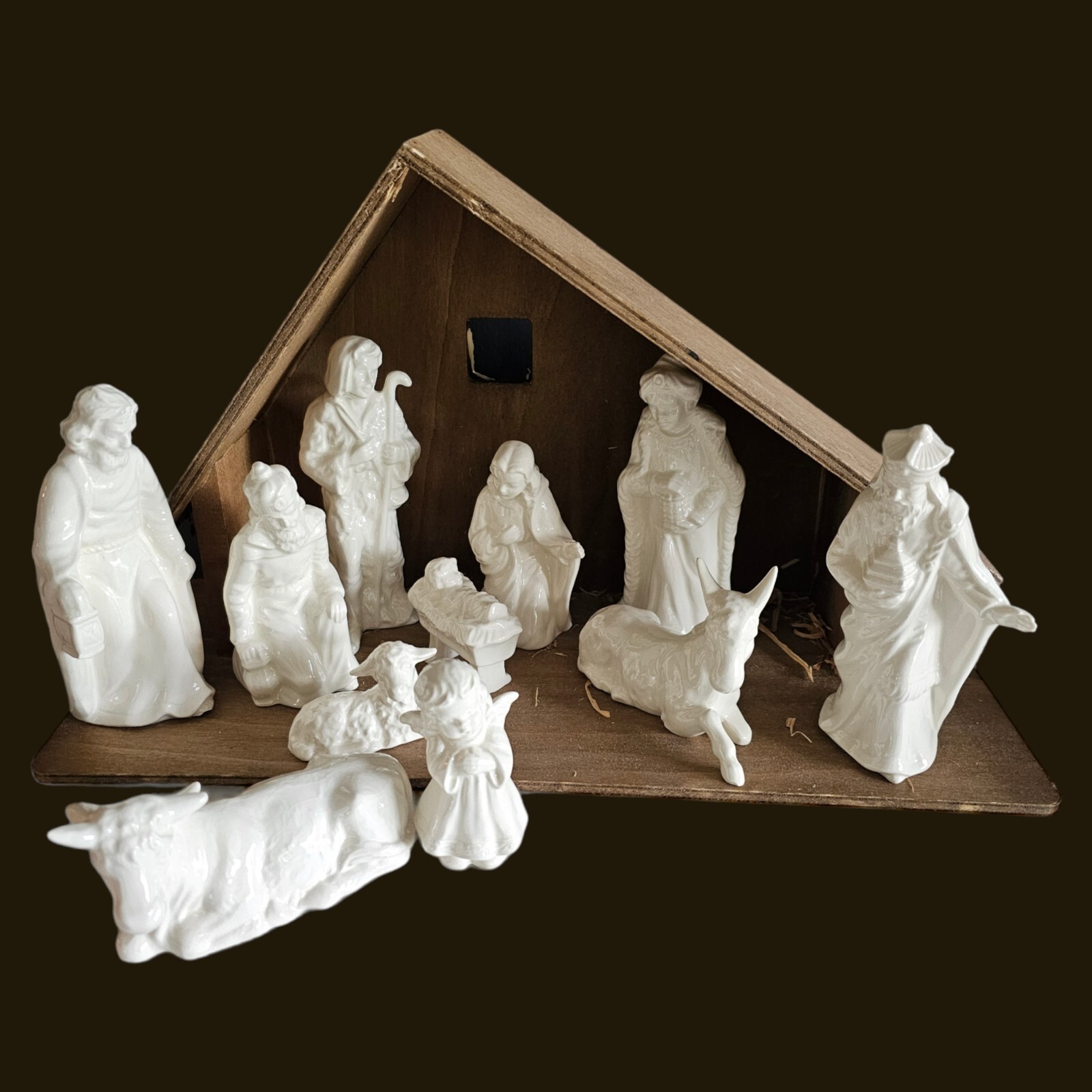 Vintage 11 White Goebel Hummel Nativity Set Discontinued eBay