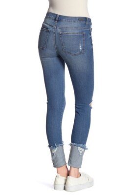 SP Black Label Womens Distressed Skinny Jeans Mid Rise Size 25