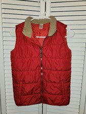 Carter's Kid Red Puffer Vest With Fuzzy Collar Size 12
