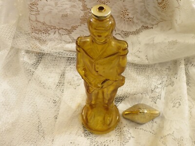 Old Spice Admiral Decanter After Shave Lotion, Amber color, empty.  Hat Lid