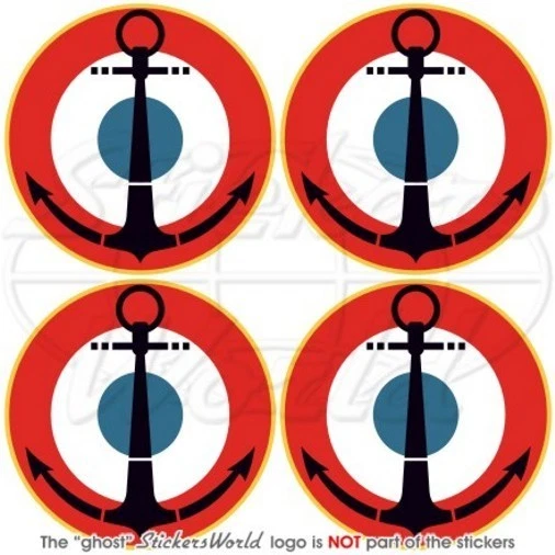 FRANCE Marine Aéronavale Cocarde 50mm Autocollant Stickers x4
