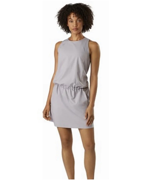 Abito Arc'Teryx Contenta piccolo grigio senza maniche tasche blusa vita escursionismo palestra