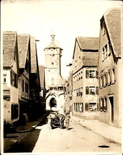 GA226 1920s Original Photo KLINGEN TOWN GATE TOWER MEDIEVAL ROTHENBURG GERMANY