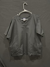 Cherokee Workwear Women's V-Neck Black Solid Scrub Top Size XL