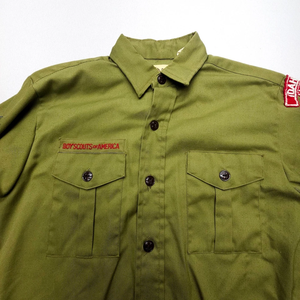 Camisa Uniforme Juvenil Boy Scouts Of America De Colección Talla 14 Idaho Falls Años 70 80 EE. UU. Foto 4 de 4