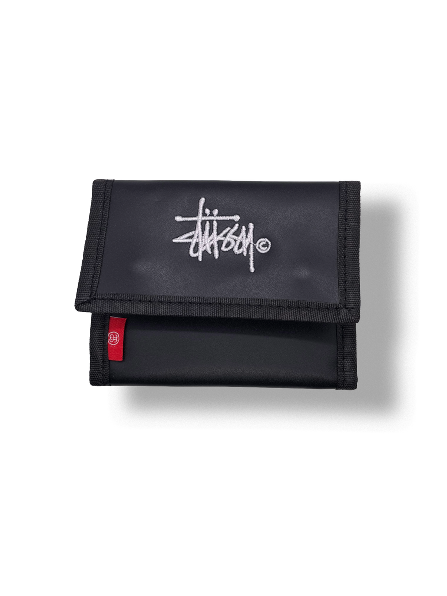 Portafoglio Nero Stussy medio-piccolo